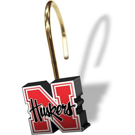 University of Nebraska Decorative Bath Collection - 12pc Shower Hooks