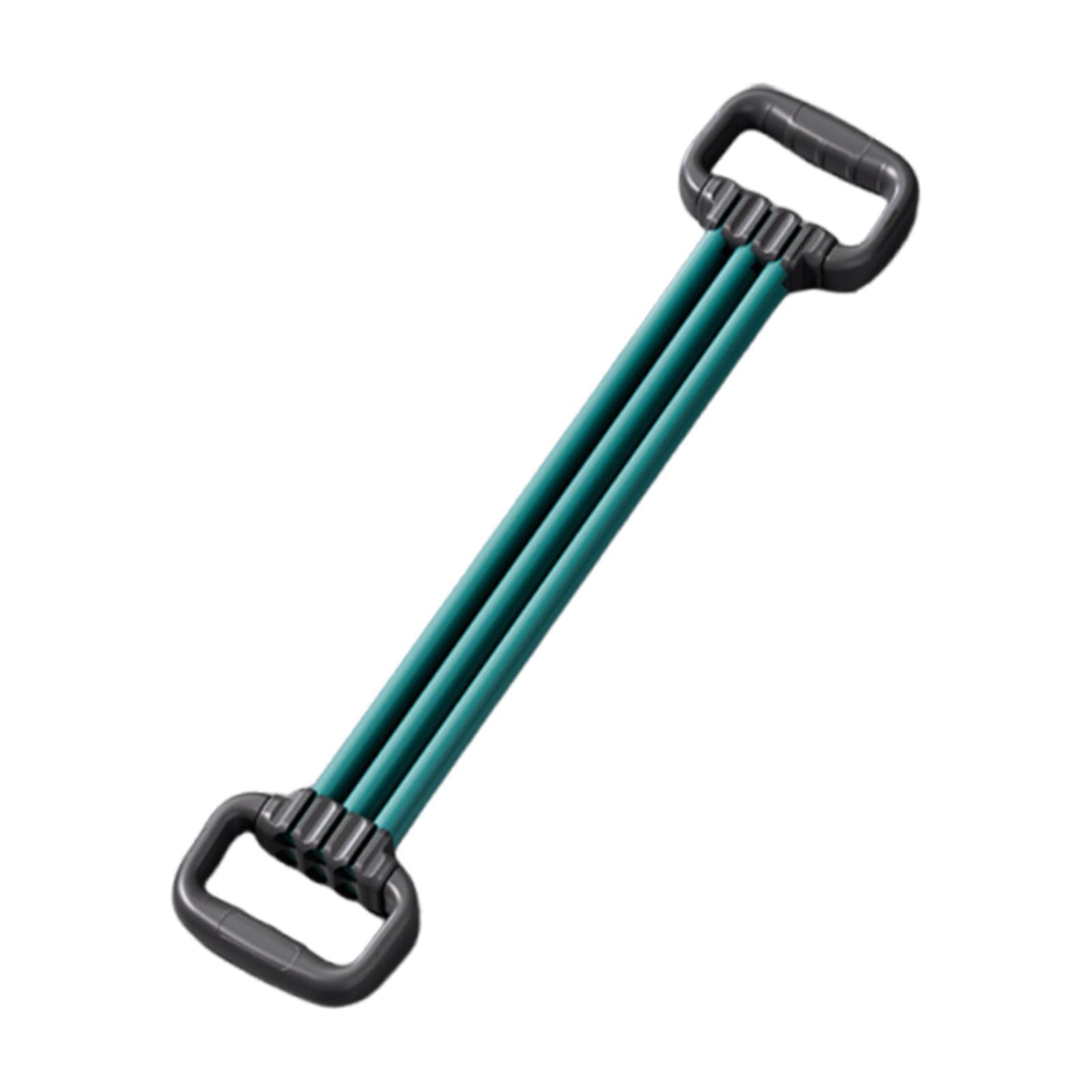 QccHieUs Chest Expander Resistance Bands 3 Ropes Resistance Adjustable Portable Pull Rope Green