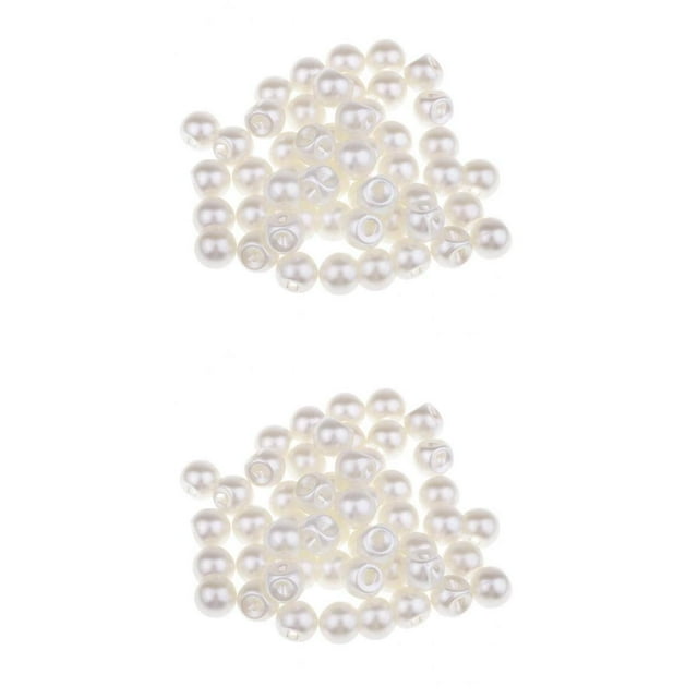 100 Piezas de Botones de Blancas 10 Mm 12 Mm Botones Artesanales para Bolsos, , Sombreros, Decoración BLESIY Botones de perlas de imitación