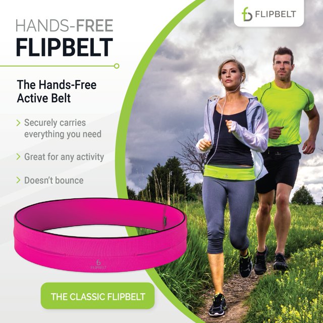 Cinturón para correr FlipBelt Classic XS, riñonera rosa intenso