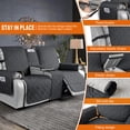 thumbnail image 6 of KINCAM Waterproof Loveseat Recliner Cover with Console, 3-Piece Non-Slip Washable Furniture Protector for Split Sofa, Black, 6 of 8