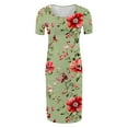 thumbnail image 3 of breaise Maternity Bodycon Dress,Floral Side Ruch Fitted Maternity Dress Summer Short Sleeve Baby Shower Dress Crew Neck Casual Lounge Pregnancy Dress Daily Wear, 3 of 6