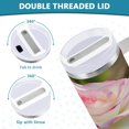 thumbnail image 5 of 40 Oz Car Handle Water Bottle Water Cup Water Bottle Water Jug Coffee Cup Travel Water Bottle A Pink Rose, 5 of 8