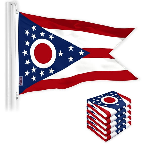 Ohio OH State Flag 3x5FT 5-Pack 150D Printed Polyester By G128
