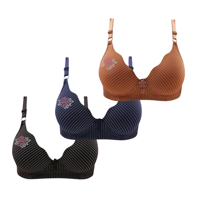 Jienlioq Bras for Women Clearance Woman'S Comfortable Breathable Bra Underwear No Rims 3PC Flash Picks