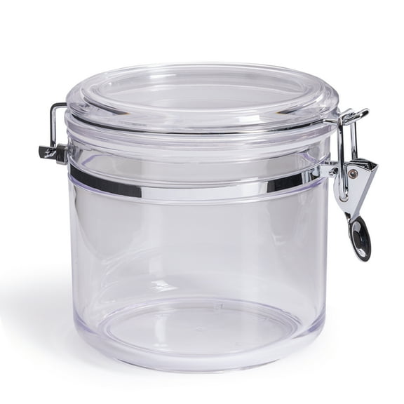 Mainstays Round Plastic Food Storage Canister - Small - 5.12” W x 6.5” D x 5.” H 