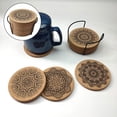 thumbnail image 3 of 12Pack Cork Coasters Cup Mat with Metal Holder for Hot/Cold Drinks Party Bar, 3 of 7