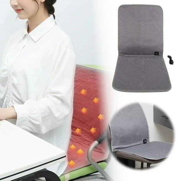 Cojín calefactable USB con respaldo: calentamiento rápido y uniforme, 3 ajustes de temperatura, protección contra sobrecalentamiento, lavable a máquina, portátil para el hogar, la oficina y el coche
