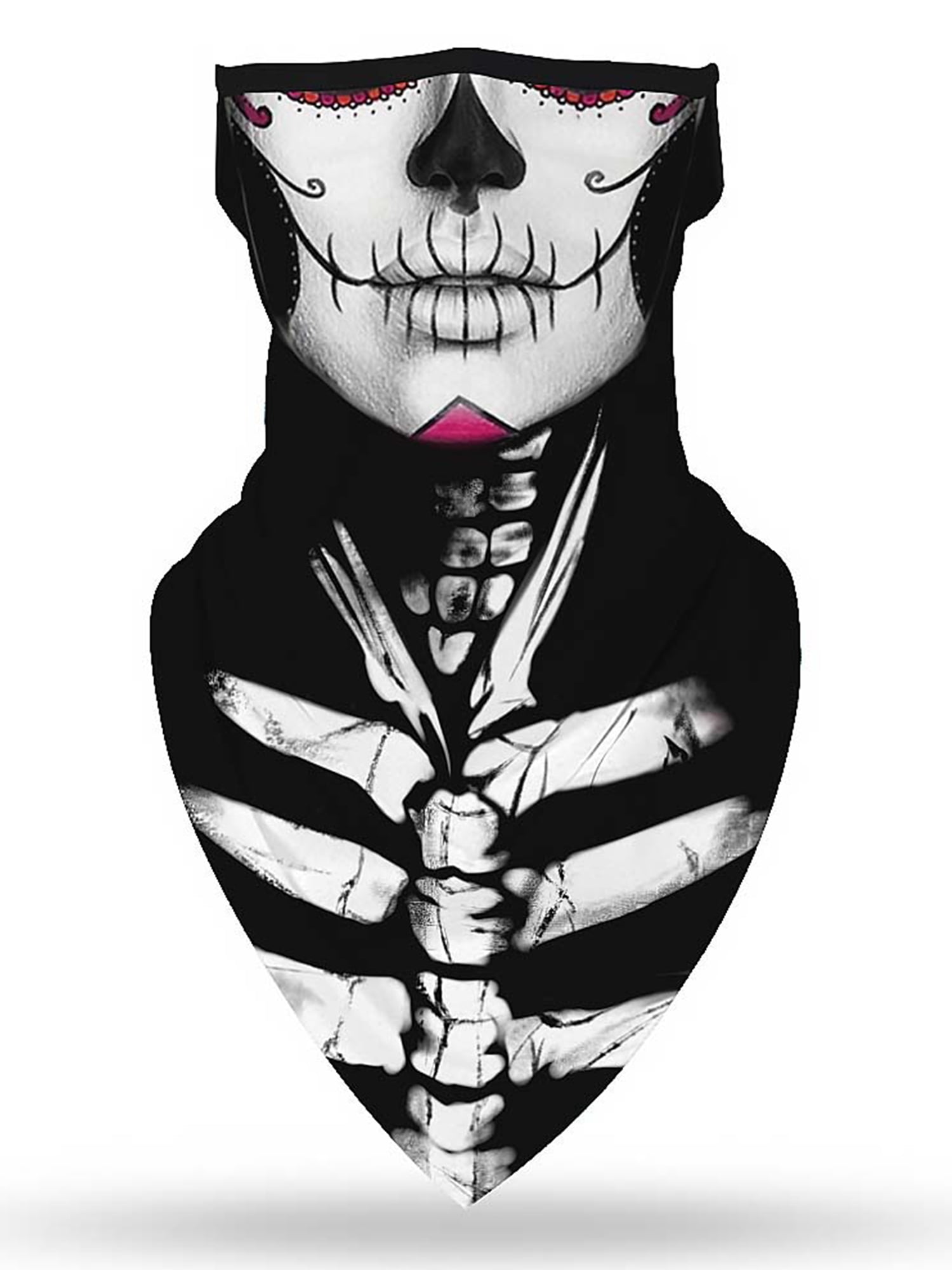 2 x Skull Skeleton Face Mask Neck Tube Scarf Ski Biker Snood Balaclava Bandana