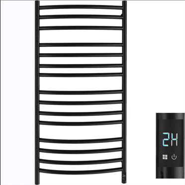 PORLAE 15-Bar Wall Mount Corded Electric Towel Warmer Racks, Metal, Matte Black