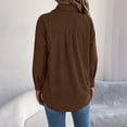 thumbnail image 2 of Shackets for Women Waffle Knit Tops Long Sleeve Button Down Shirt Fall Jackets Outfits Corduroy Jacket Womens Shackets Jacket Plus Size Long Sleeve Shirts Blouses Tops, 2 of 5