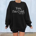 thumbnail image 1 of Nouveau Womens Tops 2023 Print Ample Col Rond Manches Longues Molleton Décontracté Coupe Oversize Pull-Over for Women, 1 of 8