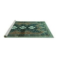 thumbnail image 2 of Ahgly Company Machine Washable Indoor Rectangle Persian Turquoise Blue Traditional Area Rugs, 7' x 10', 2 of 4
