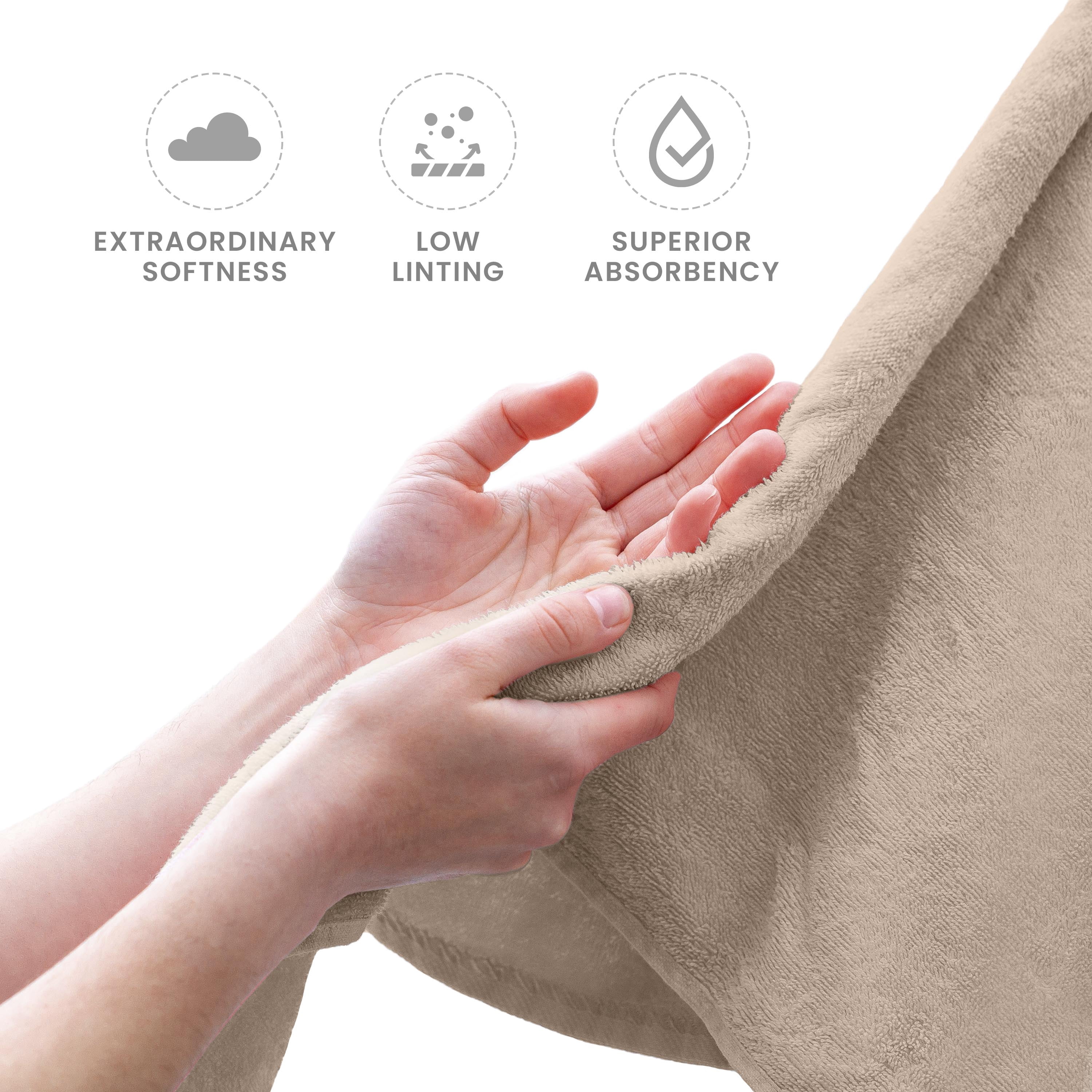 Martex Ringspun Solid Cotton 6-Piece Towel Collection, 2 Towels - 2 Hand Towels - 2 Washcloths, Sand Brown