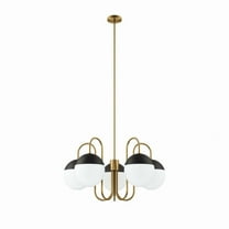Stellar 5-Light Chandelier Opal Satin Brass