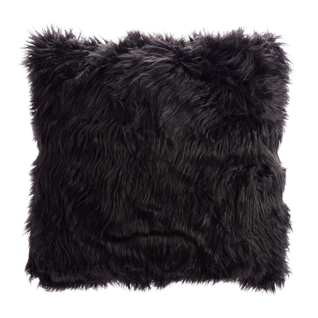 Faux Fur Black Cushion Cover (no insert included)