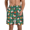 thumbnail image 2 of Uemuo Cartoon Turkey Pattern Men's Swim Trunks Hawaiian Beach Bathing Suit Swimsuits Beach Quick-Dry Shorts with Pockets-3X-Large, 2 of 9