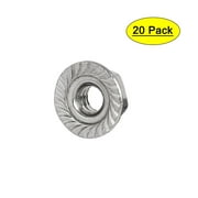 10#-24 304 Stainless Steel Serrated Flange Hex Machine Screw Lock Nuts 20pcs