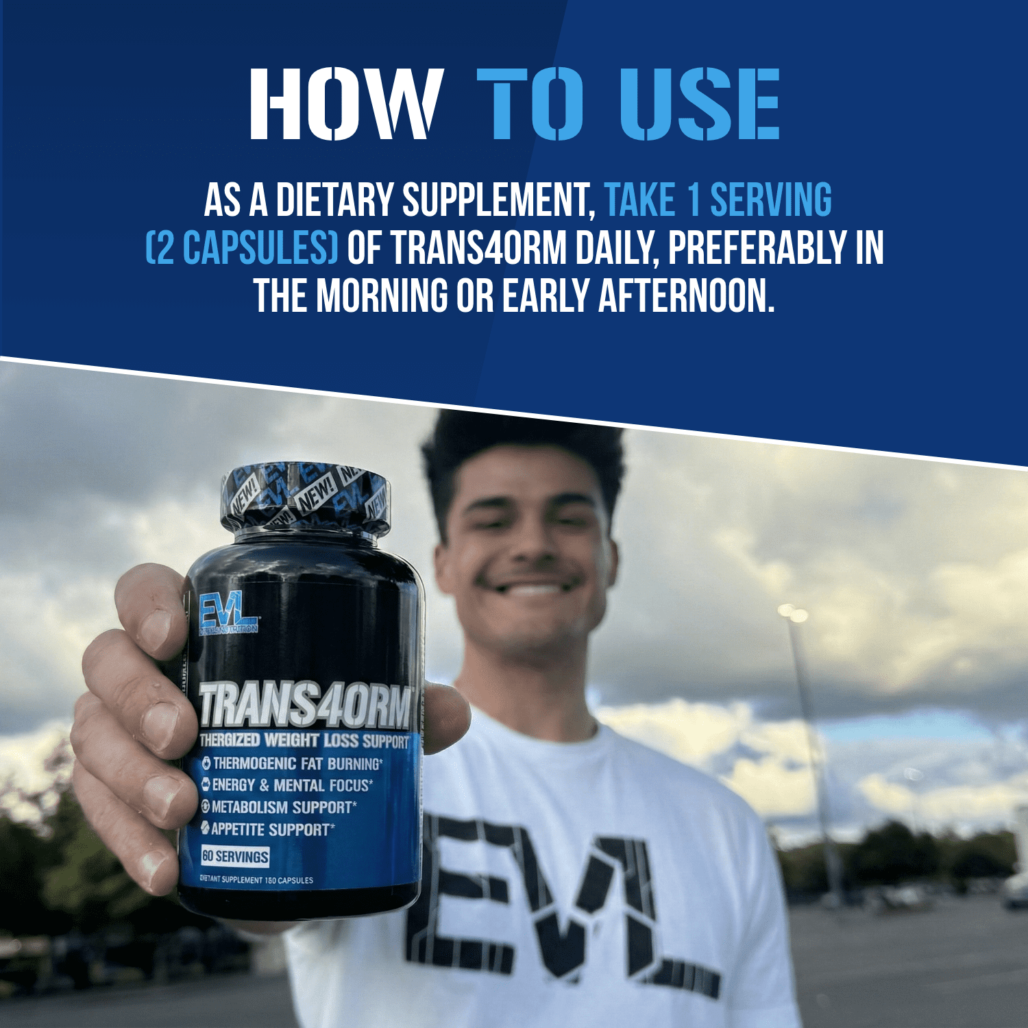 Trans4orm Thermogenic Fat Burner Supplement - EVL Nutrition Weight Loss Pills Metabolism Booster - Appetite Suppressant for Weight Loss Diet Pills for Men & Women (60 Servings)