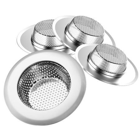Install Basket Strainer - 4-pack Kitchen Sink Strainer - Large 4.3