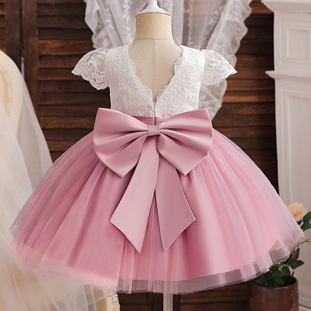 Vestido para niñas de 1 a 5 meses con lazo grande para fiesta de bodas, elegante vestido de princesa, regalo de cumpleaños para niños, vestidos de Navidad