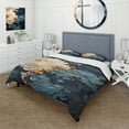 thumbnail image 1 of Designart "Liquid Ink VORTEX IV" Abstract Bedding Covert Set - Abstract Spirals Gold Modern Bed Set With 1 Sham, 1 of 6