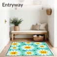 thumbnail image 3 of ODIKA 4'x6' Machine Washable Non-Slip Area Rug, Joyful Floral ABC Education Playmat High Traffic Rug with Pad, White, 686418, 3 of 8