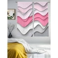 thumbnail image 2 of Pink Grey Ombre Sheer Curtains 63 Inch Length 2 Panels Set, Modern Abstract Moire Art Geometric Voile Window Treatment Rod Pocket Curtains Sheers Drapes for Bedroom/Living Room/Kitchen 52x"63"x2, 2 of 7