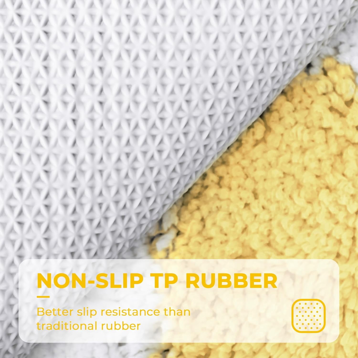 GRANNY SAYS Checkered Bathroom Rug, Absorbent Microfiber Ultra Soft Bath Mat Washable, Non-Slip Shower Mats, 24" x 16", Yellow
