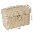thumbnail image 4 of Handmade Rattan Storage Box with Lid for Bulk Sundries Organizer Vintage Straw Basket Jewelry for Case Container, 4 of 7
