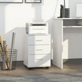 thumbnail image 2 of Vinsetto 3 Drawer File Cabinet with Lock and Wheels, White, 2 of 9