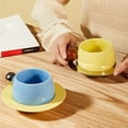 thumbnail image 5 of Creative Suspended Coffee Cup and Saucer Set High-Value Design Ceramic Coffee Cup Gift 320ML, 5 of 8
