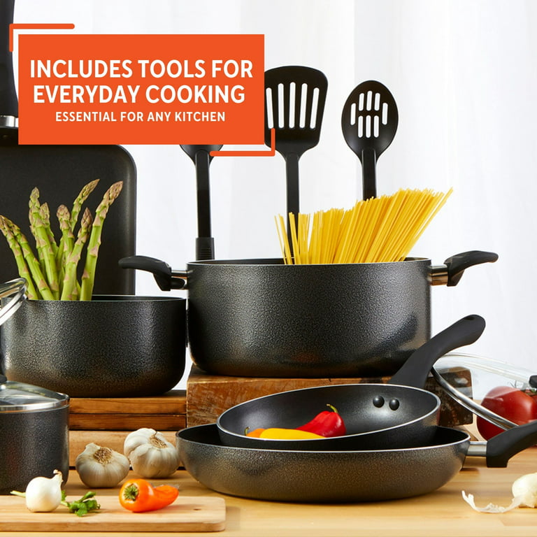 IMUSA IMUSA 12 Piece Charcoal PTFE Nonstick Cookware Set with