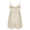 thumbnail image 6 of IROINNID Rompers for Women's Summer Floral Romper Loose V Neck Sleeveless Short Jumpsuits Pocket Summer Loose Vacation Beach Outfits(Beige,XL), 6 of 8