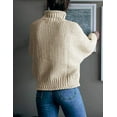 thumbnail image 3 of Women's Turtleneck Batwing Sleeve Loose Oversized Chunky Knitted Pullover Sweater Jumper Tops, 3 of 7