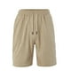 thumbnail image 2 of pstuiky Pantalones cortos para hombre, Pantalones cortos casuales de color liso para hombre, con bolsillos y cintura con cordones Pantalones cortos cargo, 2 of 9