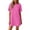 Hot Pink, variant on Kukoosong Women's Round Neck Short Sleeve Eyelet Lace Dress, Casual Hollow Out Mini Tunic Dress, Summer Beach Dress for Women
