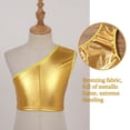 thumbnail image 7 of YONGHS Kids Girls Hip Hop Dance Vest Shiny Metallic Sport Crop Top 4-14 Gold 7-9, 7 of 7