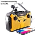 thumbnail image 1 of Linterna de emergencia SOS multifuncional para exteriores, radio de generación de energía solar con manivela, transmisión meteorológica WB, 1 of 5