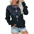 thumbnail image 2 of Otvok Womens Long Sleeve Sweatshirt Crewneck Oversized Tops Casual Fall Winter Trendy T-Shirts Blouse with Pockets, 2 of 6