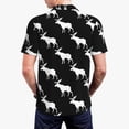 thumbnail image 2 of Polo Shirts for Men, cool white Moose Elk black Cuteness Casual Mens Polo Shirts Short Sleeve Button Down Classic Mens Golf Polo Shirts, 2 of 7