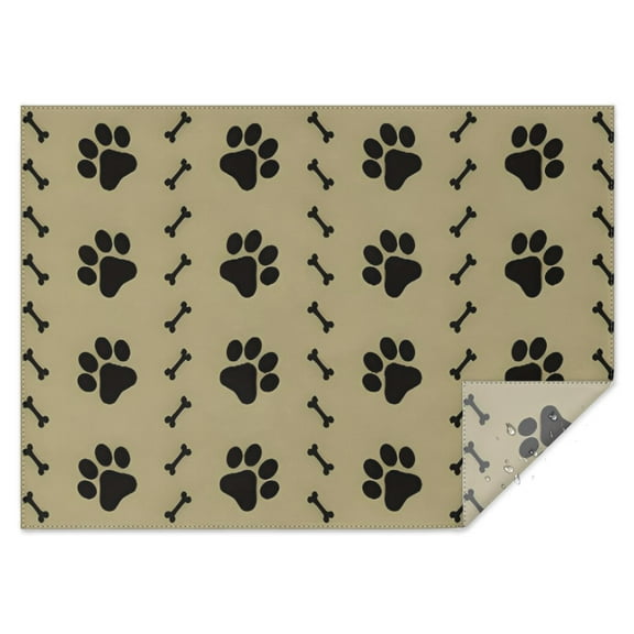 Paw Prints and Bones Rectangle Tablecloth 60"x84",Waterproof Polyester Rectangle Table Cloth, Wipeable Spillproof Polyester Tablecloth for Dining, Camping, Indoor and Outdoor