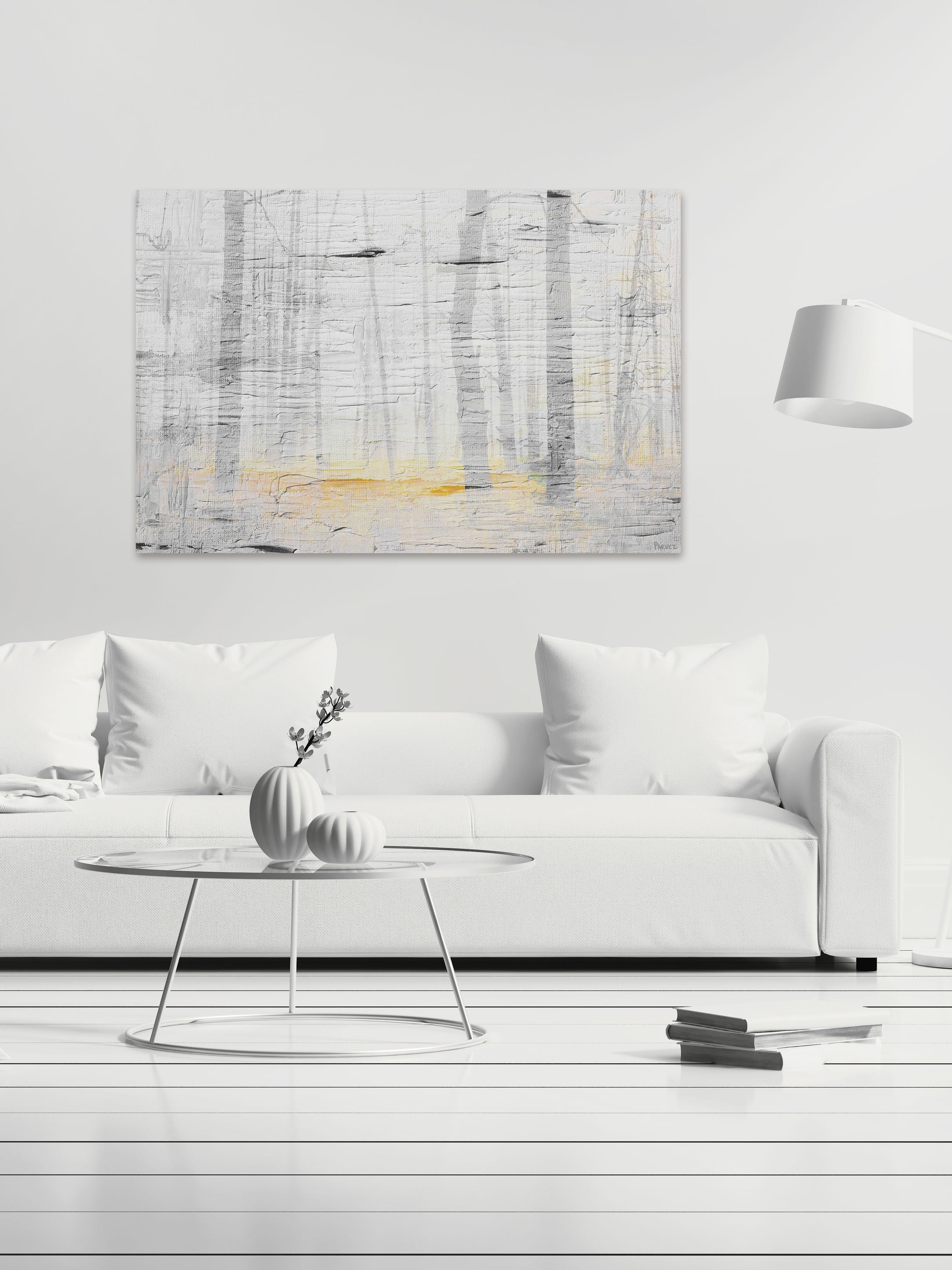 "Trees on Golden Ground" Painting Print on Wrapped Canvas