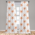 thumbnail image 5 of Ambesonne Starfish Curtains, Tropical Animal Motifs, Pair of 28"x84", Orange White, 5 of 5