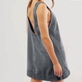 thumbnail image 6 of WIZUTIZ Sundresses for Women Stylish Comfy Corduroy Mini Dress Solid Sun Dress Round Neck Sleeveless Vacation Dress for Ladies with Pockets Casual Date Dress Gray M, 6 of 6