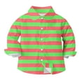 thumbnail image 5 of SERTG Kids Checkered Striped Shirt Long Sleeve Collared Spring Summer Fall Regular Fitted Playing Outerwear for Children 3-16 Years(Green,5 Years), 5 of 6