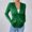 Green, variant on EGNMCR Women's Long Sleeve Hoodless Denim Outwear & Jackets, Women's Casual Denim Jacket, Long Sleeve Button Down Coat, Fashionable Women's Casual Long Sleeved V-neck Zippered Hooded Jacket Women Coat
