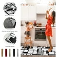 thumbnail image 6 of Black Grey Geometric Kitchen Mat Set 2 Piece Kitchen Rugs, Modern Abstract Art White Soft Non-Slip Rubber Backing Floor Mats Doormat Bathroom Runner Area Rug Carpet, 15.7x23.6in + 15.7x47.2in, 6 of 6