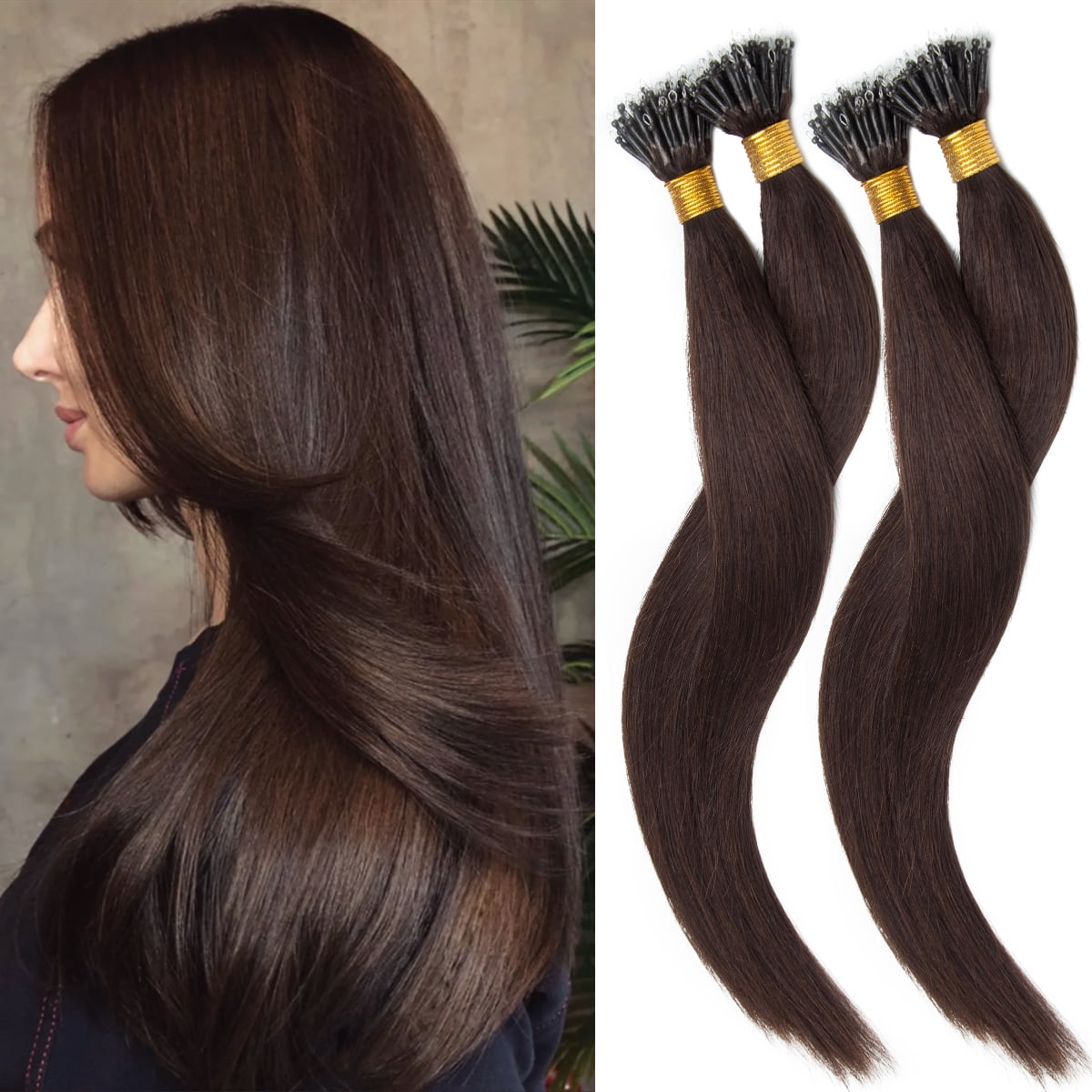 SEGO 100% Remy Human Hair Extensions Micro Loop Hair Extension Nano Micro Bead Ring Thick Hair Piece Clearance