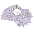 thumbnail image 2 of ZNDUO Placemats, 6 PCS Heat Resistant Stain Resistant Woven PVC Insulation Placemats, Durable Washable Elegant Table Mats for Dining-Light Purple Stripes, 18"x12", 2 of 6